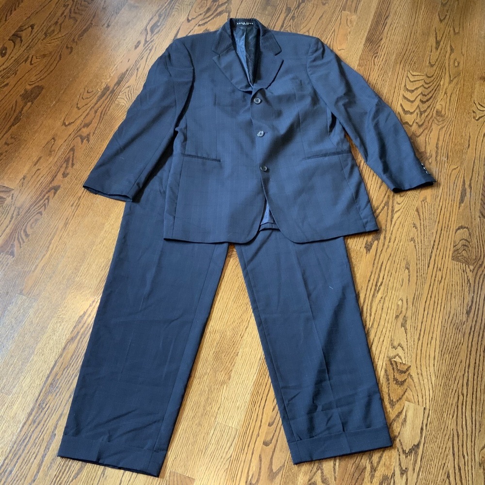 Vintage Hugo Boss Mens‎ Suit 2 Piece Set Size 42L Jacket Blazer Pants Wool Sigma